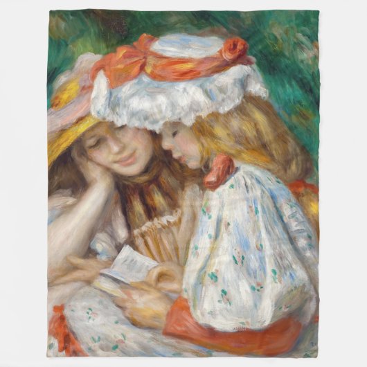 Pierre-Auguste Renoir - Lezen van twee meisjes Fleece Deken (Voorkant)