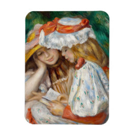Pierre-Auguste Renoir - Lezen van twee meisjes Magneet