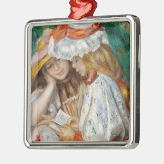 Pierre-Auguste Renoir - Lezen van twee meisjes Metalen Ornament (Links)