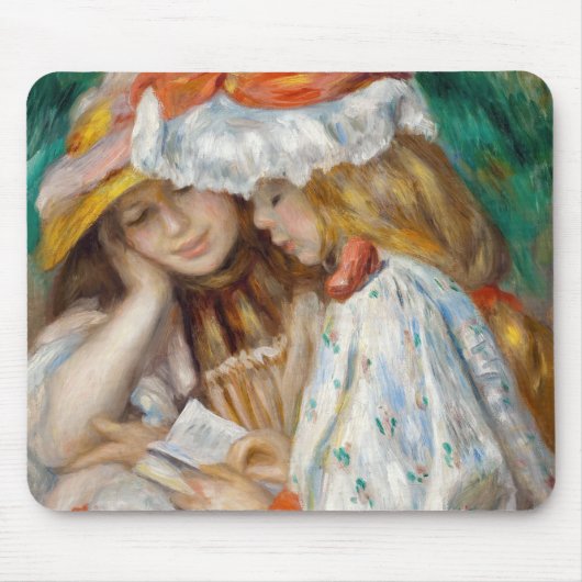 Pierre-Auguste Renoir - Lezen van twee meisjes Muismat (Voorkant)