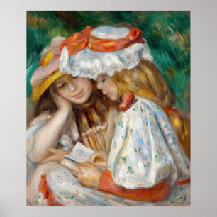 Pierre-Auguste Renoir - Lezen van twee meisjes Poster