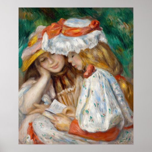 Pierre-Auguste Renoir - Lezen van twee meisjes Poster (Voorkant)