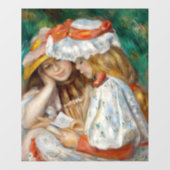 Pierre-Auguste Renoir - Lezen van twee meisjes Raamsticker (Vel)