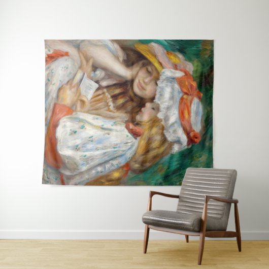 Pierre-Auguste Renoir - Lezen van twee meisjes Wandkleed (In Situ (horizontaal))