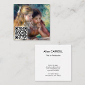 Pierre-Auguste Renoir - Lezing - QR-code Vierkante Visitekaartje (Voorkant / Achterkant)