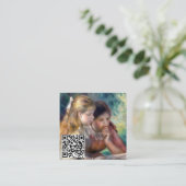 Pierre-Auguste Renoir - Lezing - QR-code Vierkante Visitekaartje (Staand voorkant)