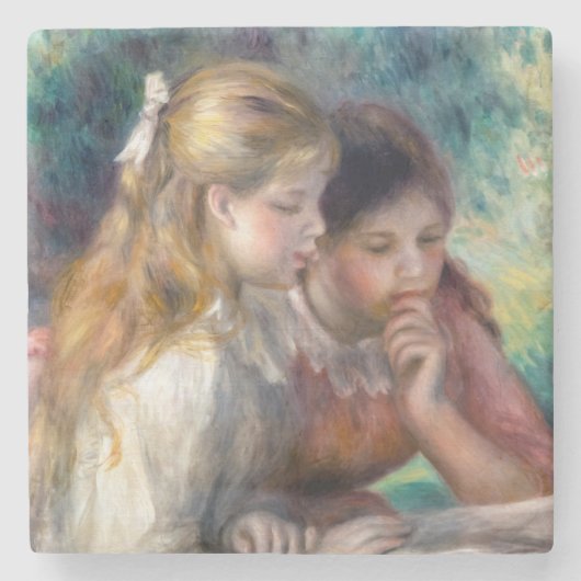 Pierre-Auguste Renoir - Lezing Stenen Onderzetter (Voorkant)