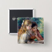 Pierre-Auguste Renoir - Lezing Vierkante Button 5,1 Cm (Voorkant /achterkant)
