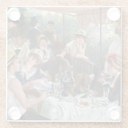 Pierre-Auguste Renoir - Luncheon of Boating Party Glazen Onderzetter (Achterkant)