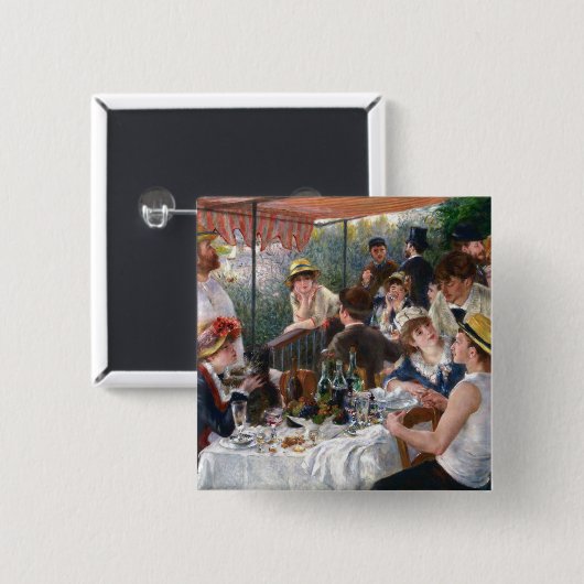 Pierre-Auguste Renoir - Luncheon of Boating Party Vierkante Button 5,1 Cm (Voorkant /achterkant)