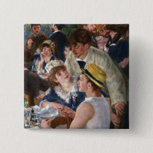 Pierre-Auguste Renoir - Luncheon of Boating Party Vierkante Button 5,1 Cm