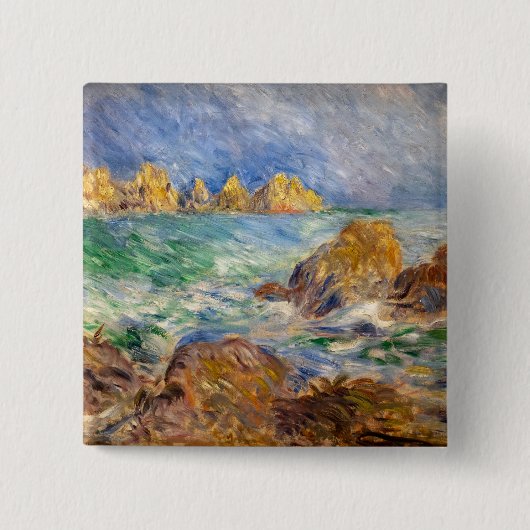 Pierre-Auguste Renoir - Marine, Guernesey Vierkante Button 5,1 Cm (Voorkant)