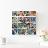 Pierre-Auguste Renoir - Masterpieces Collage Vierkante Klok (Huis)