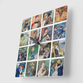 Pierre-Auguste Renoir - Masterpieces Collage Vierkante Klok (Hoek)