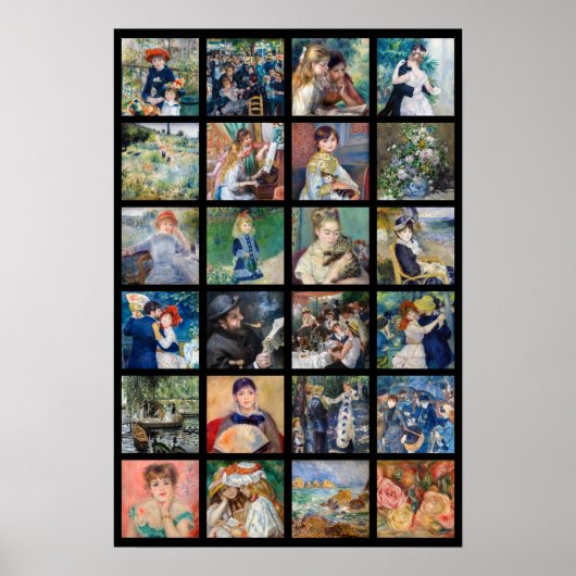 Pierre-Auguste Renoir - Masterpieces Grid Collage Poster (Voorkant)
