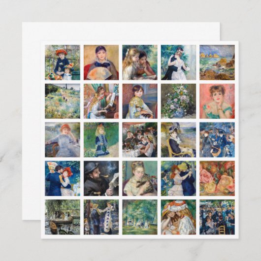 Pierre-Auguste Renoir - Masterstuks Grid Collage Bedankkaart (Voorkant / Achterkant)