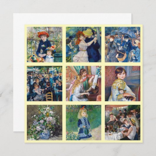 Pierre-Auguste Renoir - Masterstuks Grid Collage Bedankkaart (Voorkant / Achterkant)