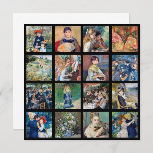 Pierre-Auguste Renoir - Masterstuks Grid Collage Bedankkaart (Voorkant / Achterkant)