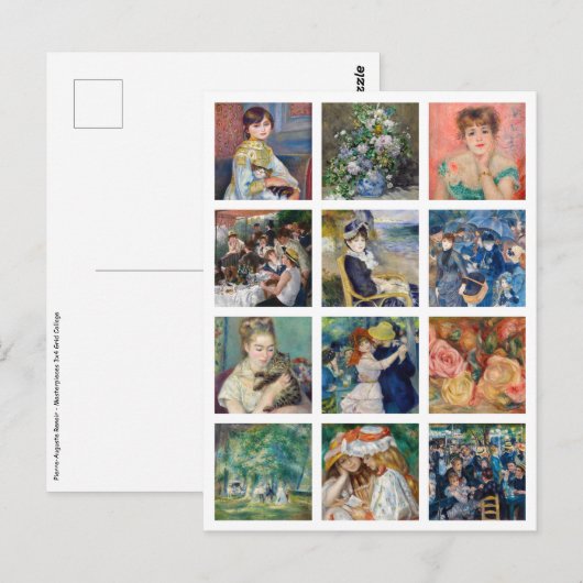 Pierre-Auguste Renoir - Masterstuks Grid Collage Briefkaart (Voorkant / Achterkant)