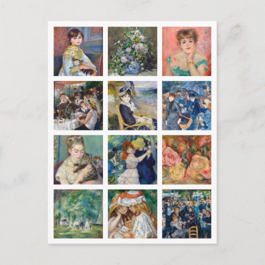 Pierre-Auguste Renoir - Masterstuks Grid Collage Briefkaart (Voorkant)