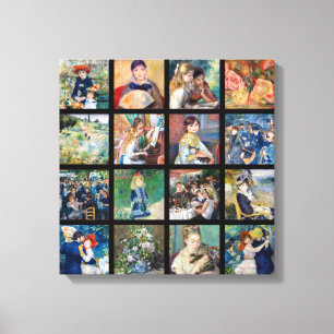 Pierre-Auguste Renoir - Masterstuks Grid Collage Canvas Afdruk