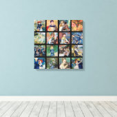 Pierre-Auguste Renoir - Masterstuks Grid Collage Canvas Afdruk (Insitu (Houten vloer))
