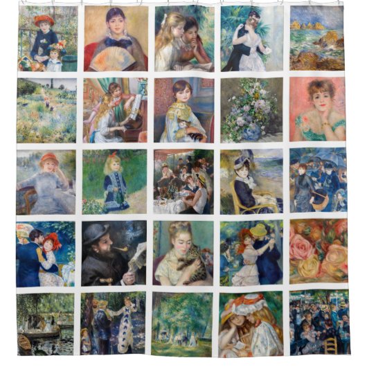 Pierre-Auguste Renoir - Masterstuks Grid Collage Douchegordijn (Voorkant)