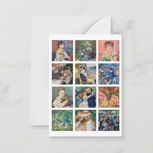 Pierre-Auguste Renoir - Masterstuks Grid Collage Notitiekaartje (Voorkant)