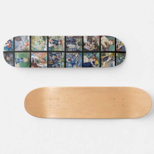 Pierre-Auguste Renoir - Masterstuks Grid Collage Persoonlijk Skateboard (Horizontaal)