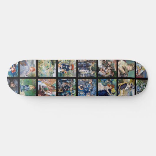 Pierre-Auguste Renoir - Masterstuks Grid Collage Persoonlijk Skateboard (Horizontaal)