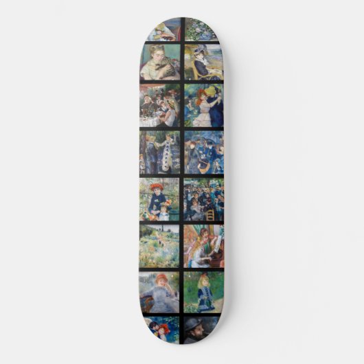 Pierre-Auguste Renoir - Masterstuks Grid Collage Persoonlijk Skateboard (Voorkant)