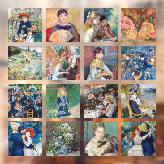 Pierre-Auguste Renoir - Masterstuks Grid Collage Raamsticker (Vel 2)