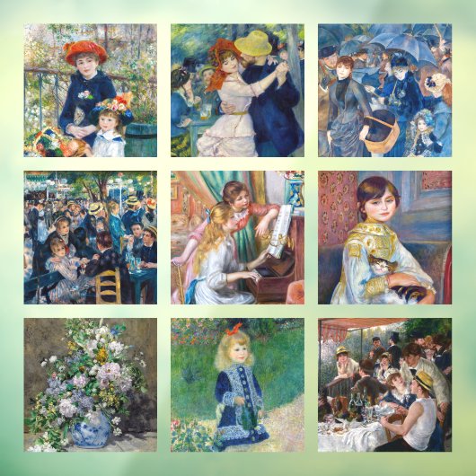 Pierre-Auguste Renoir - Masterstuks Grid Collage Raamsticker (Vel 3)