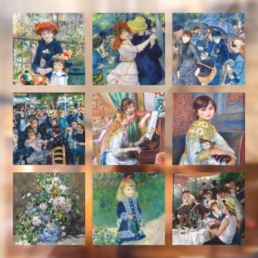 Pierre-Auguste Renoir - Masterstuks Grid Collage Raamsticker (Vel 2)