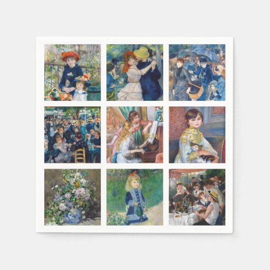 Pierre-Auguste Renoir - Masterstuks Grid Collage Servet (Voorkant)