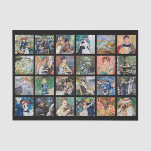 Pierre-Auguste Renoir - Masterstuks Grid Collage Tissuepapier (Voorkant)