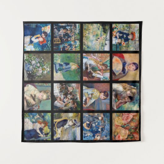 Pierre-Auguste Renoir - Masterstuks Grid Collage Wandkleed (Voorkant (horizontaal))