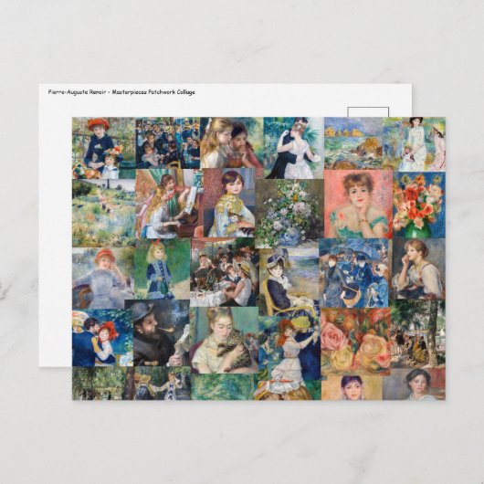 Pierre-Auguste Renoir - Masterstuks Patchwork Briefkaart (Voorkant / Achterkant)