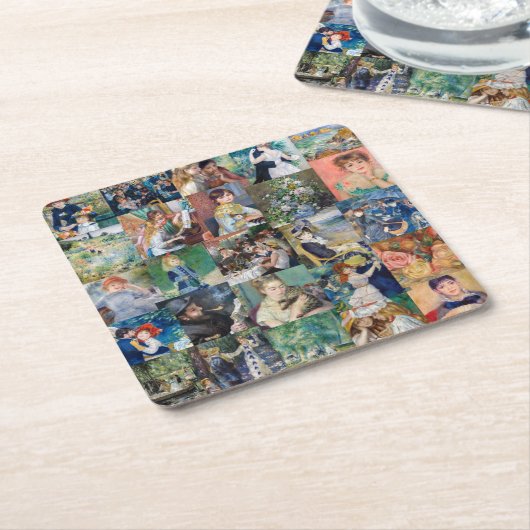 Pierre-Auguste Renoir - Masterstuks Patchwork Kartonnen Onderzetters (Schuin)