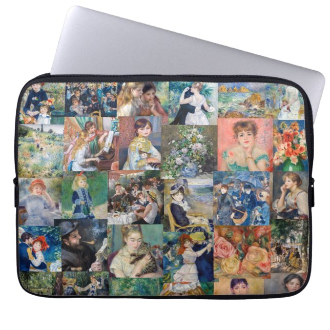 Pierre-Auguste Renoir - Masterstuks Patchwork Laptop Sleeve (Voorkant)