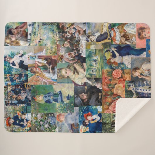 Pierre-Auguste Renoir - Masterstuks Patchwork Sherpa Deken (Voorkant (horizontaal))