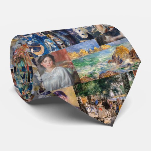 Pierre-Auguste Renoir - Masterstuks Patchwork Stropdas (Opgerold)