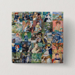 Pierre-Auguste Renoir - Masterstuks Patchwork Vierkante Button 5,1 Cm
