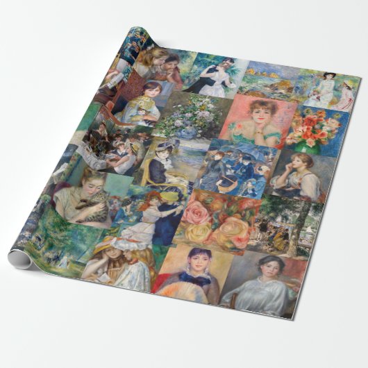 Pierre-Auguste Renoir - Meesterwerken Patchwork Cadeaupapier (Uitgerold)