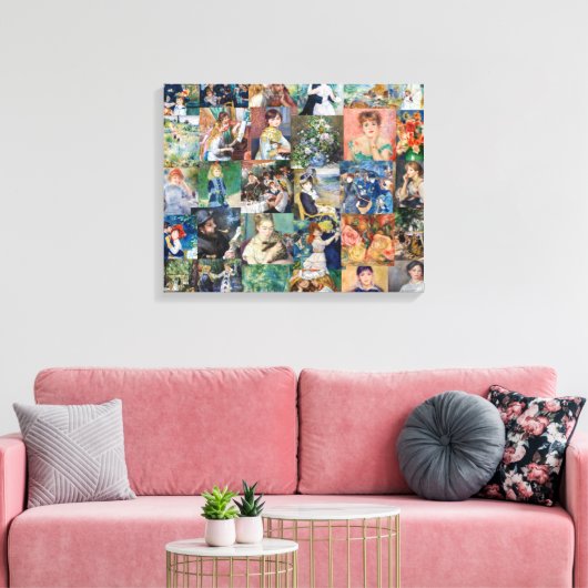 Pierre-Auguste Renoir - Meesterwerken Patchwork Canvas Afdruk (Insitu (Woonkamer))