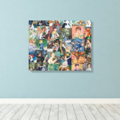Pierre-Auguste Renoir - Meesterwerken Patchwork Canvas Afdruk (Insitu (Houten vloer))
