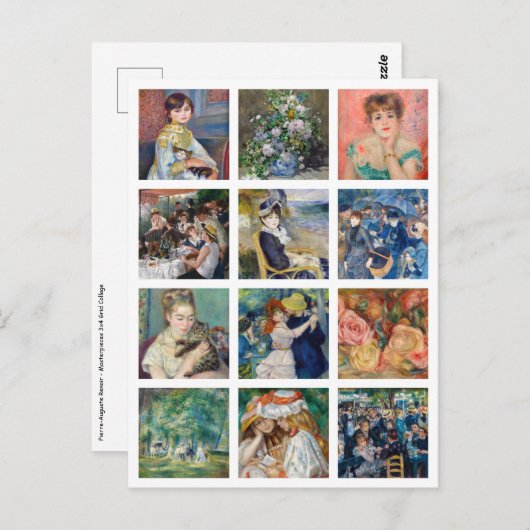 Pierre-Auguste Renoir - Meesterwerken Raster Colla Briefkaart (Voorkant / Achterkant)