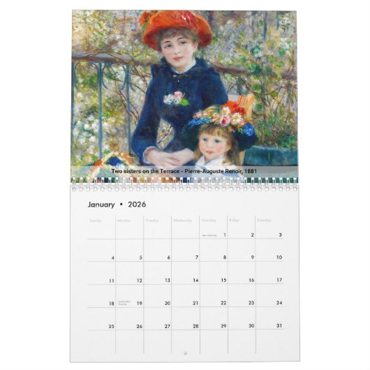 Pierre-Auguste Renoir Meesterwerken Selectie Kalender (Jan 2026)