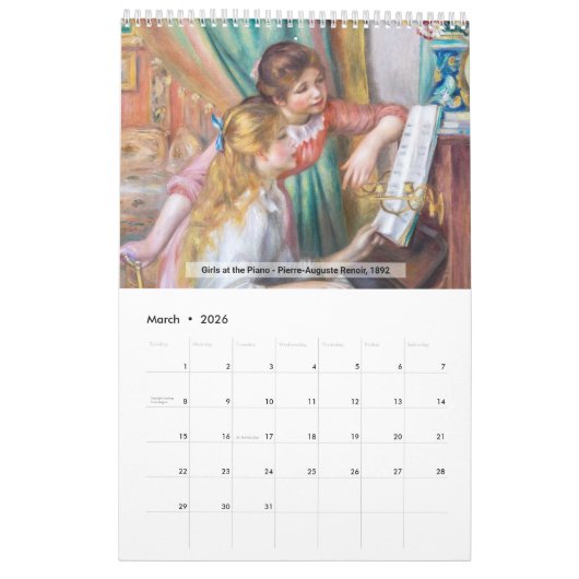Pierre-Auguste Renoir Meesterwerken Selectie Kalender (Mar 2026)
