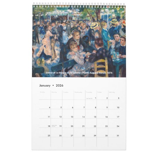 Pierre-Auguste Renoir Meesterwerken Selectie Kalender (Jan 2026)